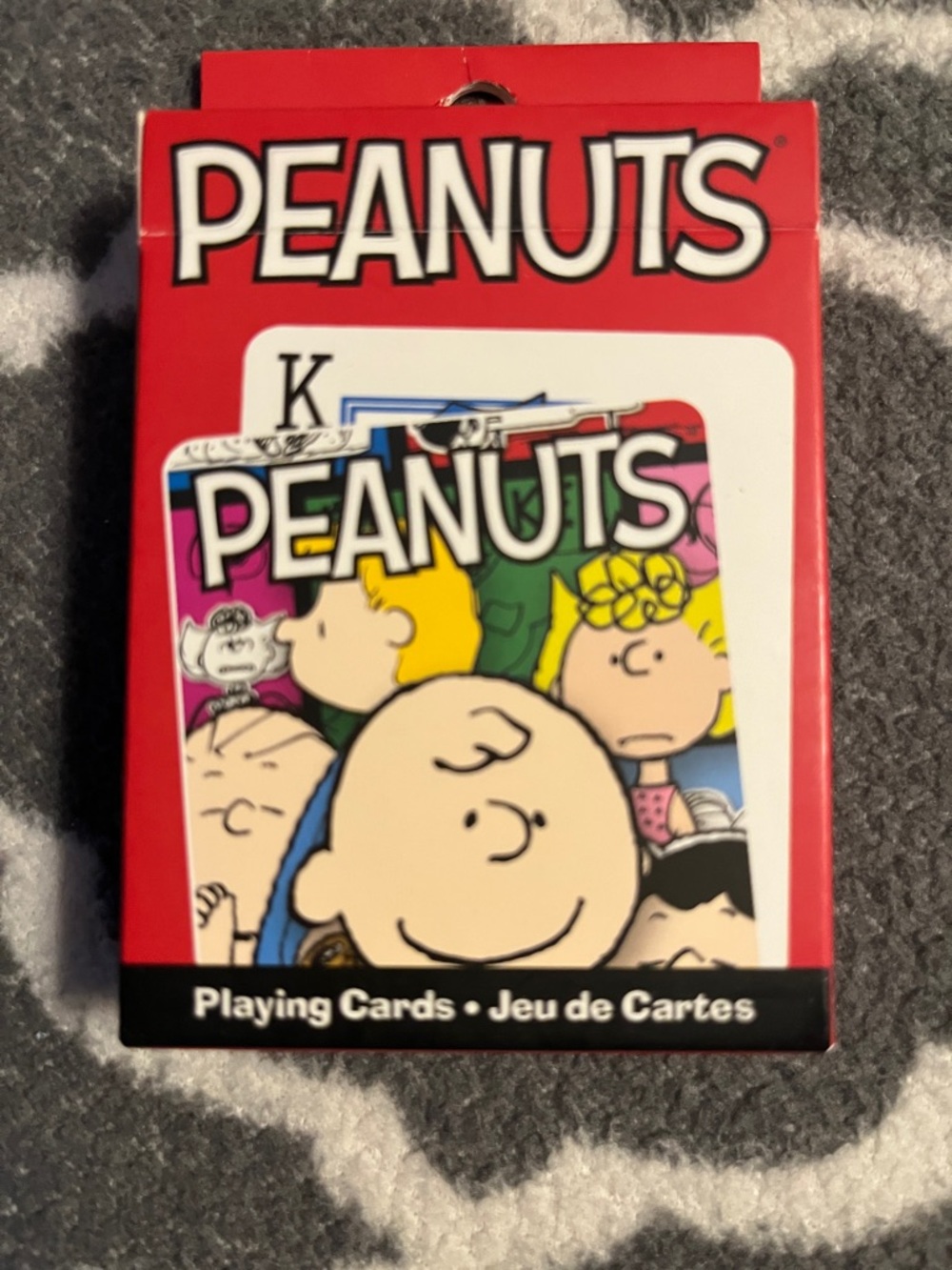 Peanuts Red Tuck Box Playing Cards with Multicolor Character Art